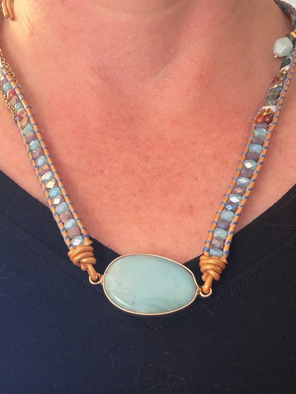 Icy green genuine jadeite Beaded Women’s Necklace